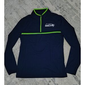 Nike Seattle Seahawks Quarter Zip Pullover Hoodie Mens M NFL Team Apparel